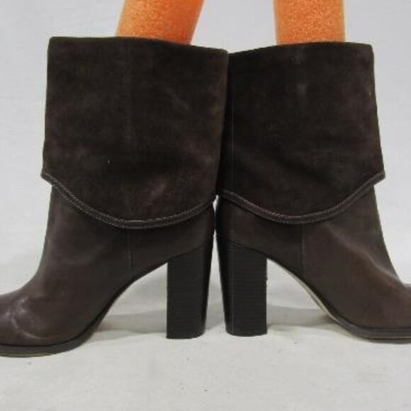 Michael Kors Leather Block Heel Signature Boots Brown SZ 10M-VERY LIGHTLY USED - Picture 3 of 4
